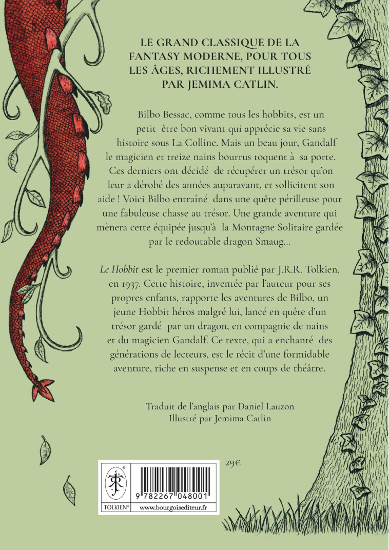 Le Hobbit, illustré par Jemima Catlin - Tolkien John Ronald Reuel, Catlin Jemima, Lauzon Daniel - BOURGOIS