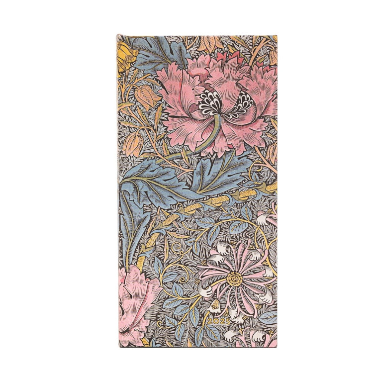 12-Mois 2025 Morris Chevrefeuille Rose Slim HOR - XXX - PAPERBLANKS