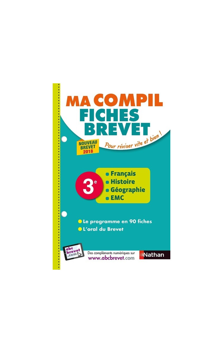 Ma Compil fiches Brevet - Français Histoire Géographie EMC 3ème - Nicolas Coppens, Clément Dirson, François Dirson, Laurent Pech - NATHAN