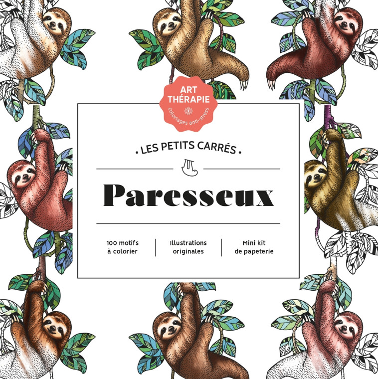 Les petits carrés d'Art-thérapie Paresseux - Florence DELLERIE - HACHETTE HEROES