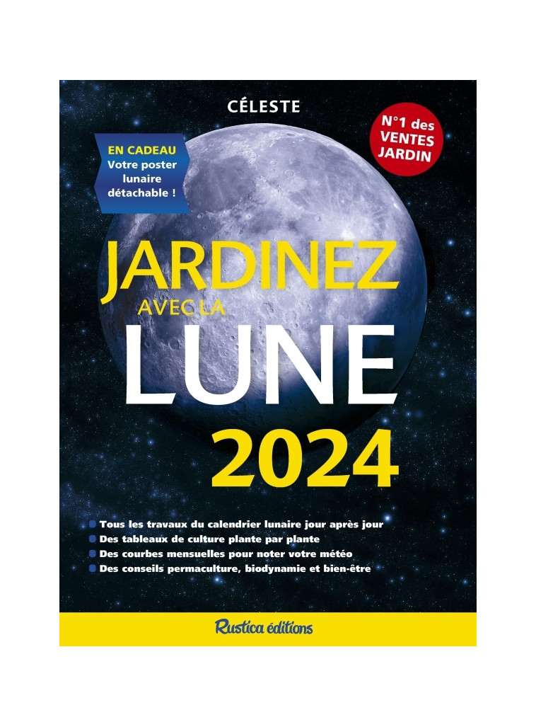 Jardinez avec la Lune 2024 - Thérèse Trédoulat - RUSTICA