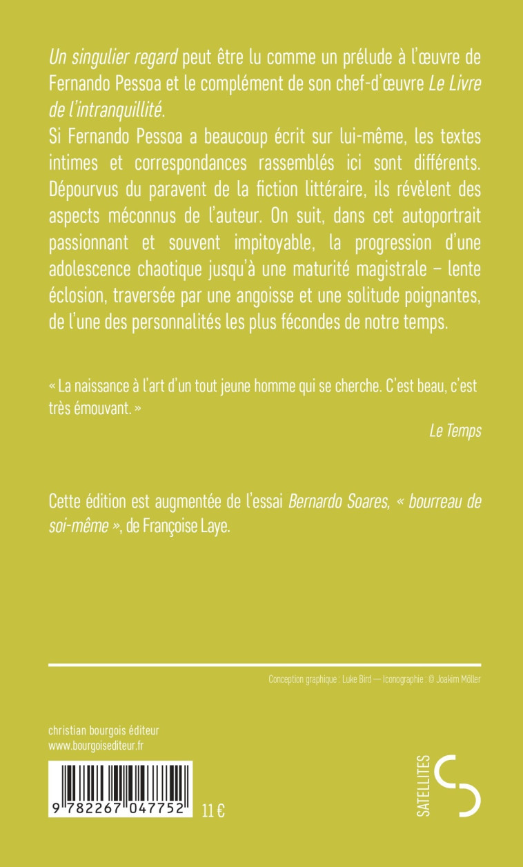 Un singulier regard - Fernando Pessoa, Françoise Laye - BOURGOIS