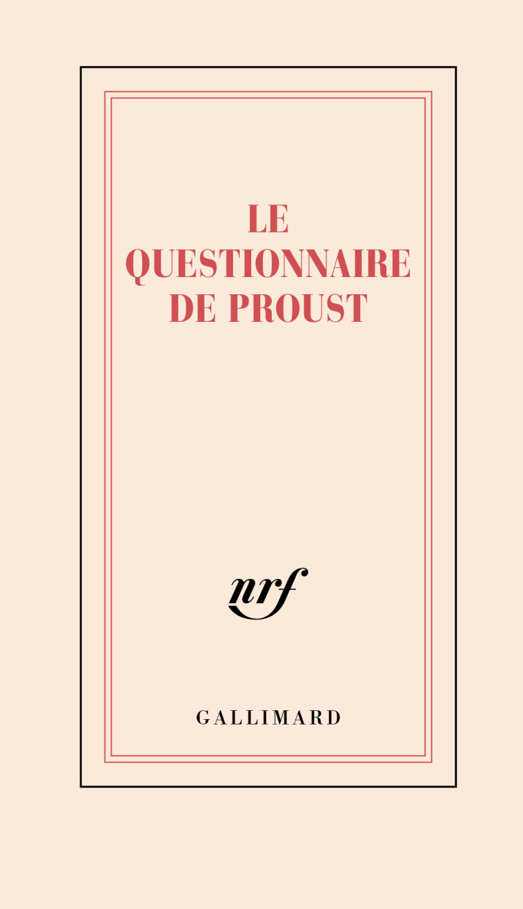 CARNET LE QUESTIONNAIRE DE PROUST (PAPETERIE) - COLLECTIF - GALLIMARD