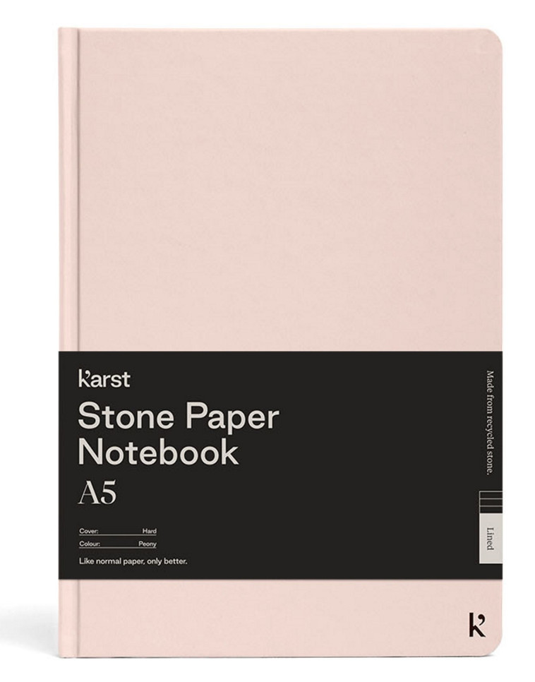 CARNET RIGIDE A5 ROSE POUDRE LIGNE - KARST - KARST