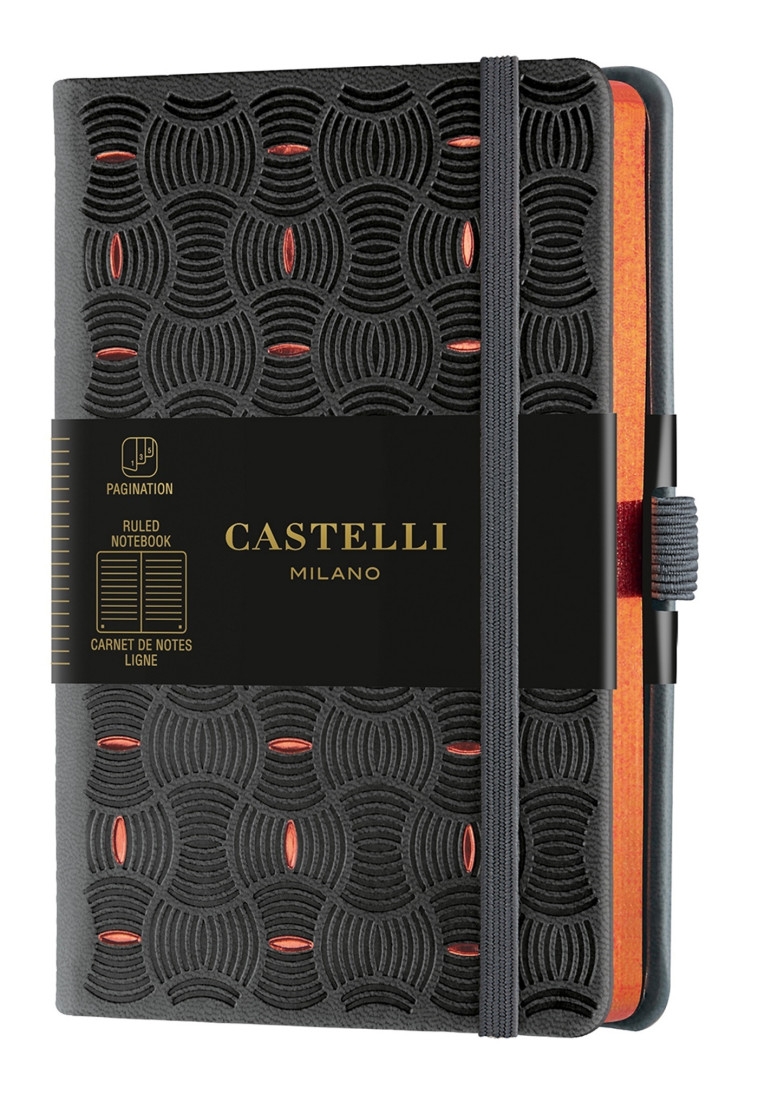 CARNET C&G POCHE LIGNE GRAIN DE RIZ COPPER - CASTELLI - CASTELLI MILANO