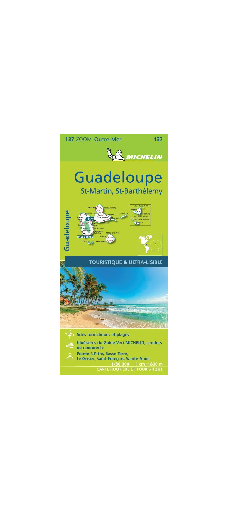 Carte Zoom Guadeloupe - St-Martin - St-Barthélemy - XXX - MICHELIN