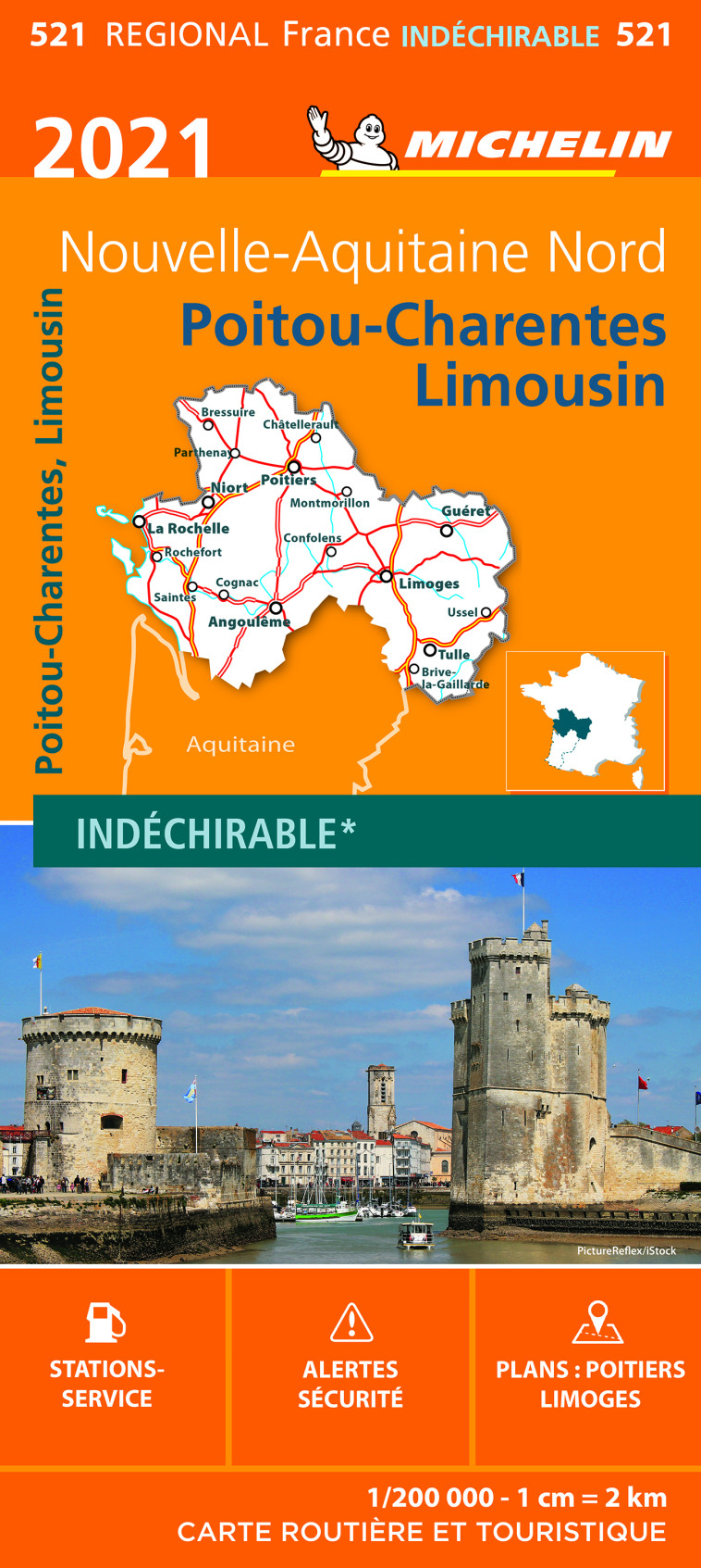 Carte Régionale Poitou-Charentes-Limousin 2021 - XXX - MICHELIN