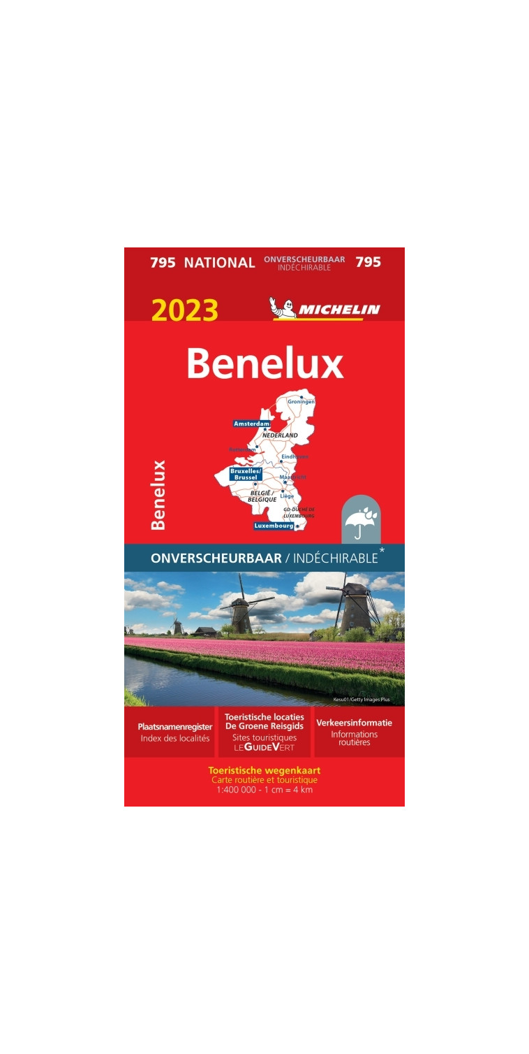 Carte Nationale Benelux 2023 - Indéchirable - XXX - MICHELIN