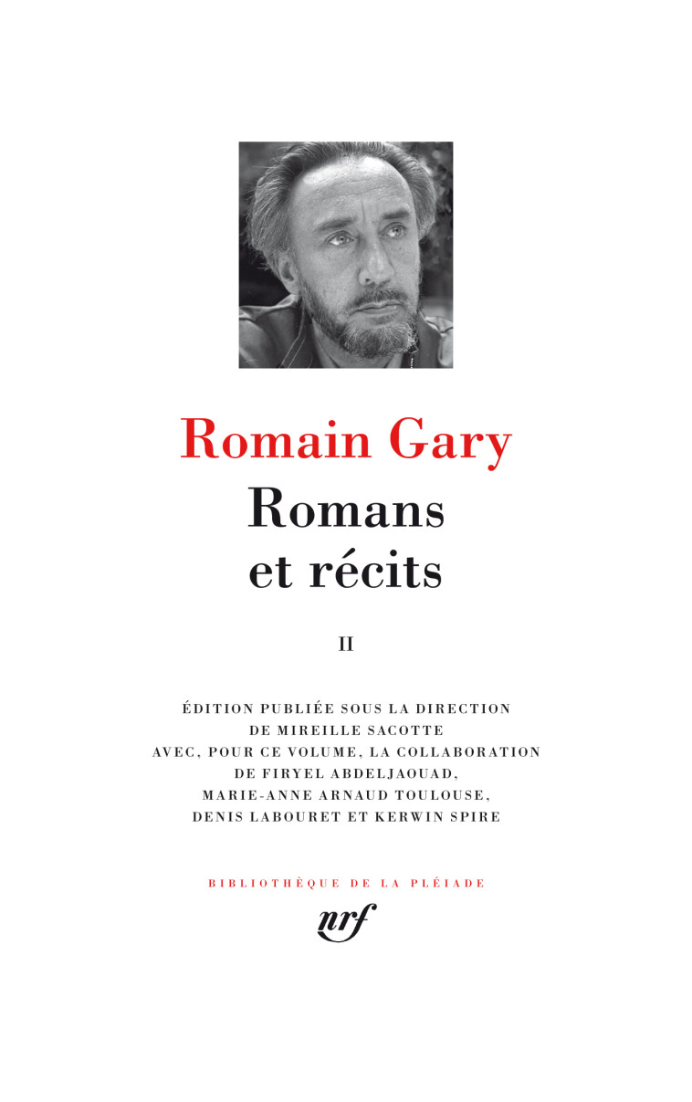 ROMANS ET RECITS - VOL02 - Romain Gary - GALLIMARD