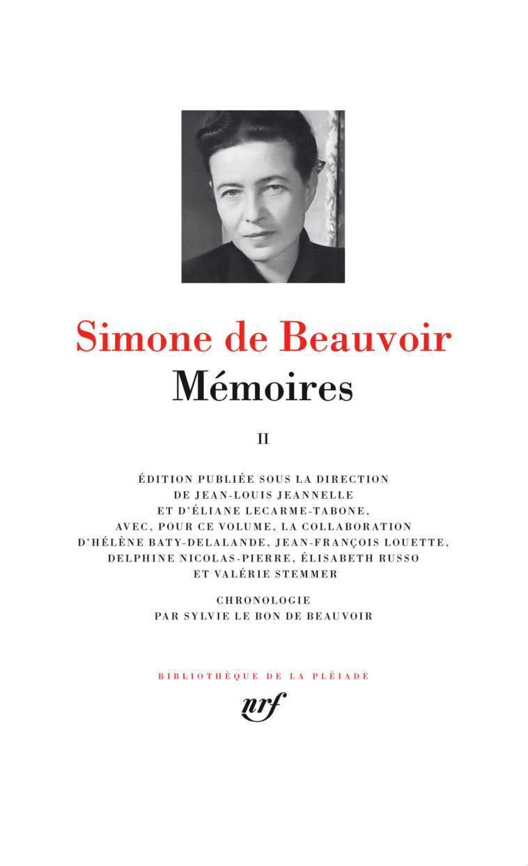 MEMOIRES - VOL02 - Simone de Beauvoir - GALLIMARD