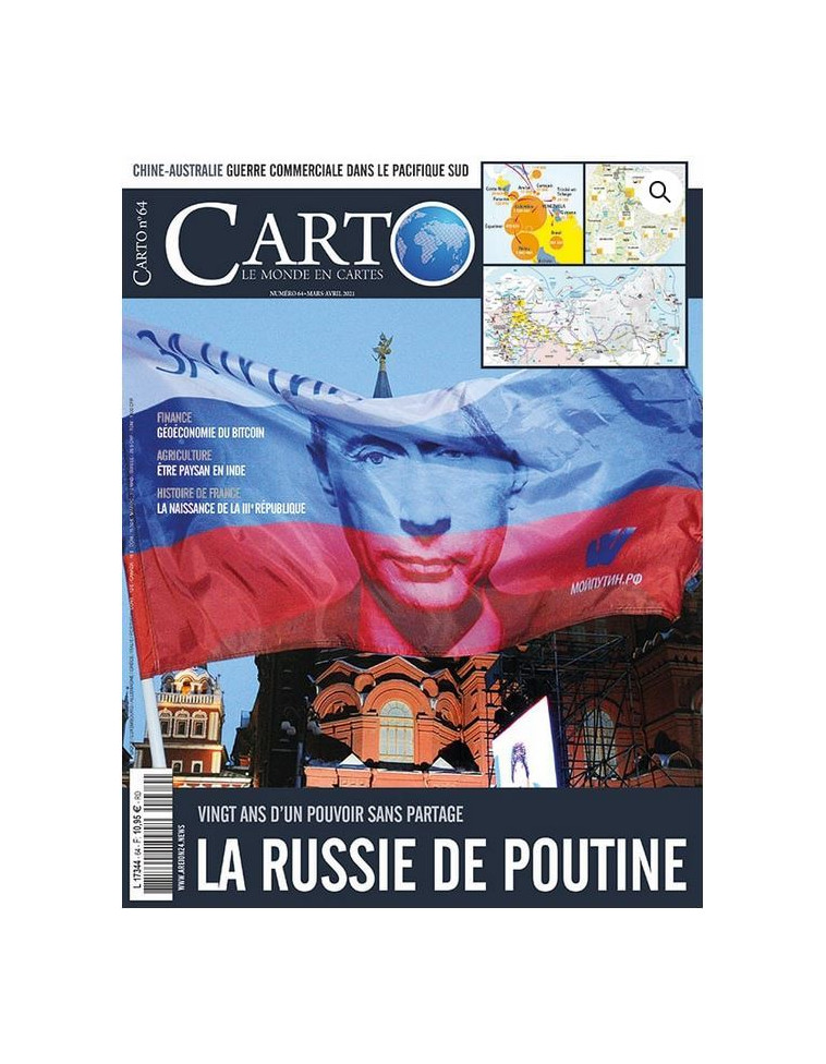 Carto n°64 - La Russie de Poutine - mars 2021 -  Collectif - CARTO