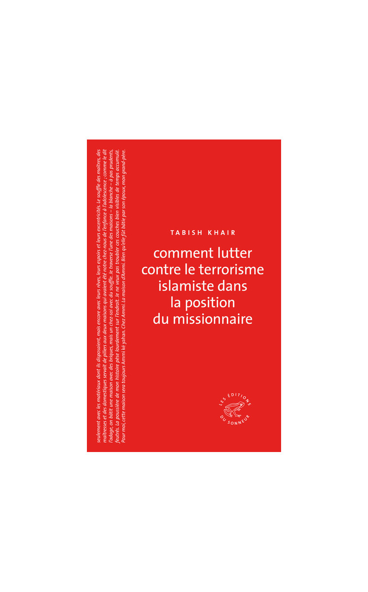 Comment lutter contre le terrorisme islamiste dans la position du missionnaire - Tabish Khair - SONNEUR