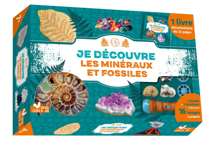 Je découvre les minéraux et fossiles - coffret avec lampe et kit excavation - Eric Mathivet, Stéphanie Desbenoit - DEUX COQS D OR