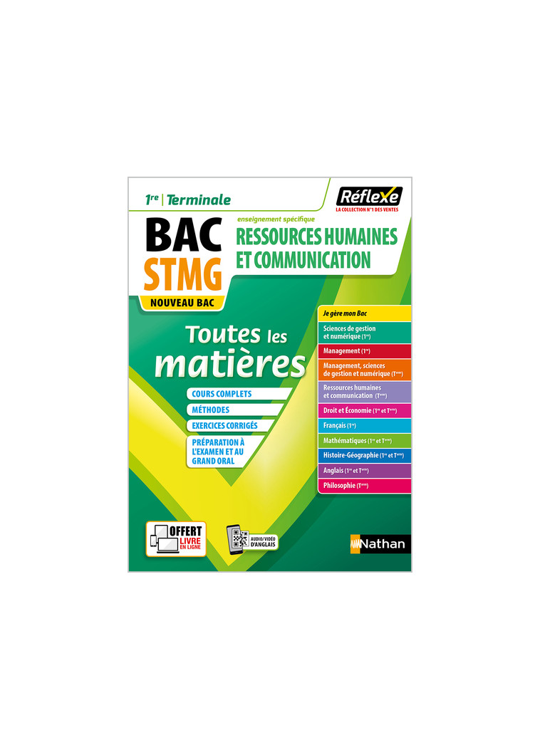 Toutes les matières Bac STMG - Spécialité Ressources humaines et communication 1re/ Tle - Réflexe - N° 2 - Caroline Bayle - NATHAN