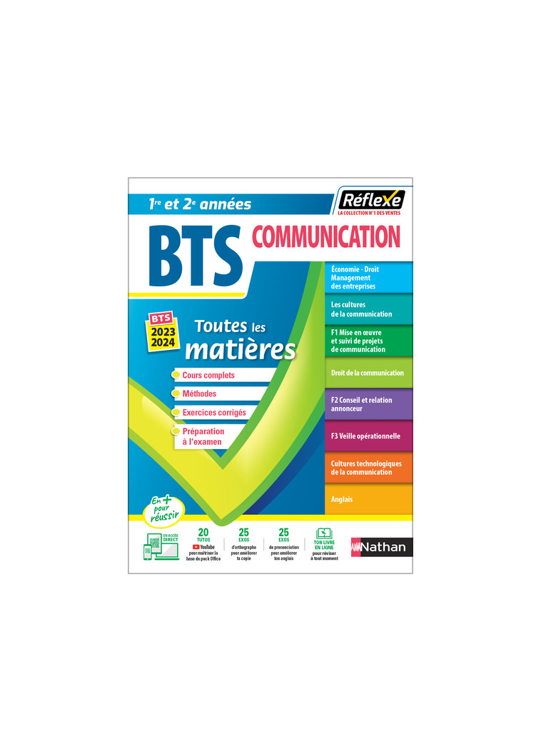 Toutes les matières Réflexe - BTS Communication n°16 - 2023 - Marie-Ange Aitammar - NATHAN