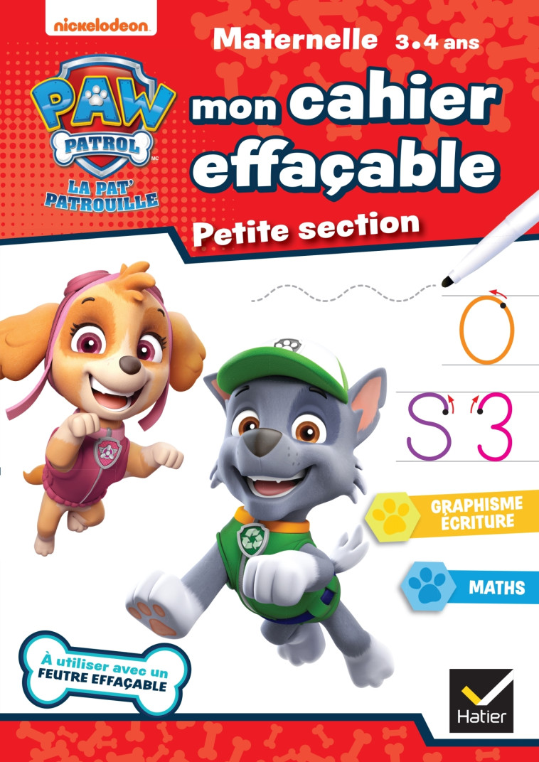 Mon cahier effaçable Pat'Patrouille PS - Rachel Valentin - HATIER