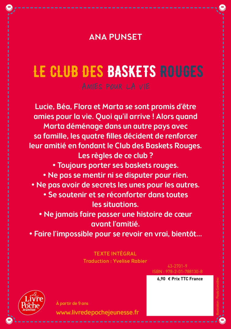 Le club des baskets rouges - Tome 1 - Yvelise Rabier, Ana Punset - POCHE JEUNESSE