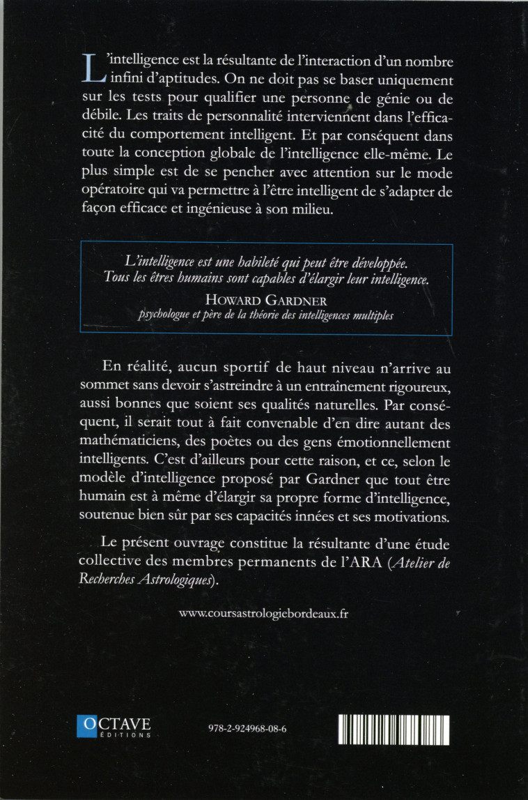 Les intelligences multiples - Selon Howard Gardner et au regard de l'astrologie - Josette Bétaillole - OCTAVE QUEBEC