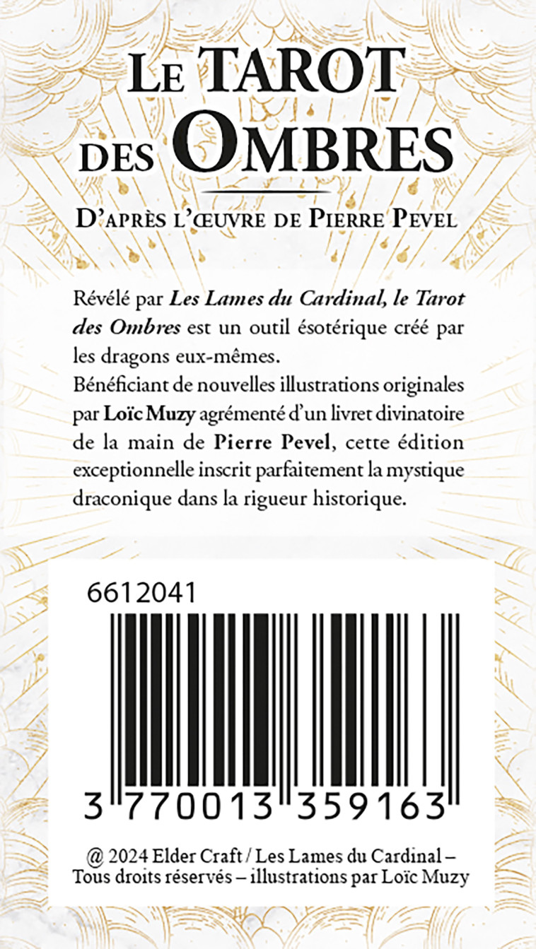 Les Lames du Cardinal -Le Tarot des Ombres - Philippe Auribeau, Pierre Pevel, Loïc MUZY - ELDER CRAFT