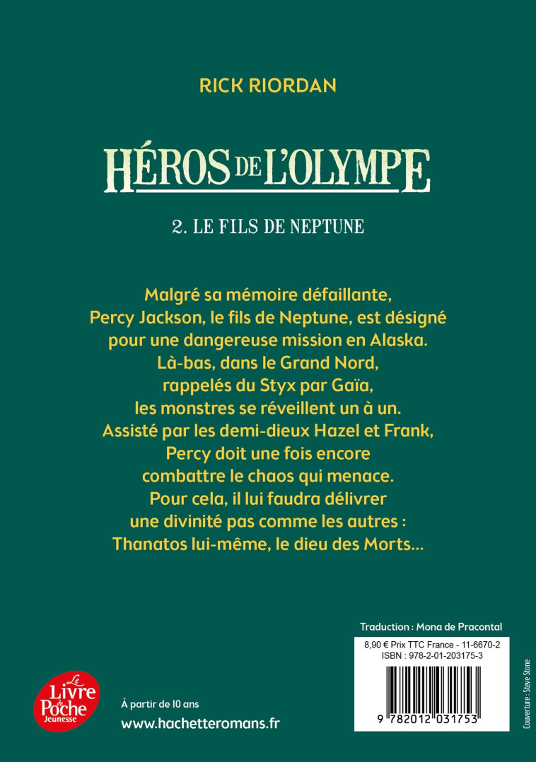 Héros de l'Olympe - Tome 2 - Le fils de Neptune - Rick Riordan, Mona Pracontal, Mona de Pracontal - POCHE JEUNESSE