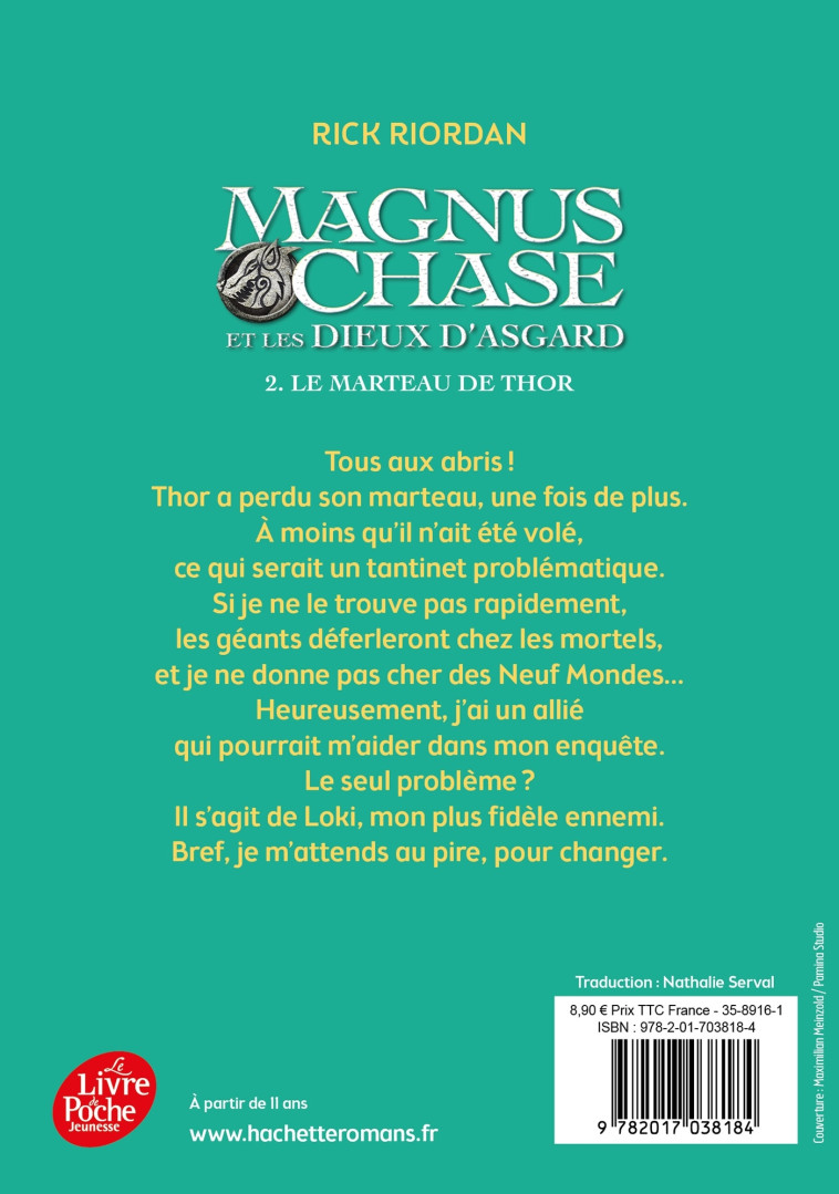 Magnus Chase et les dieux d'Asgard - Tome 2 - Rick Riordan, Nathalie Serval - POCHE JEUNESSE