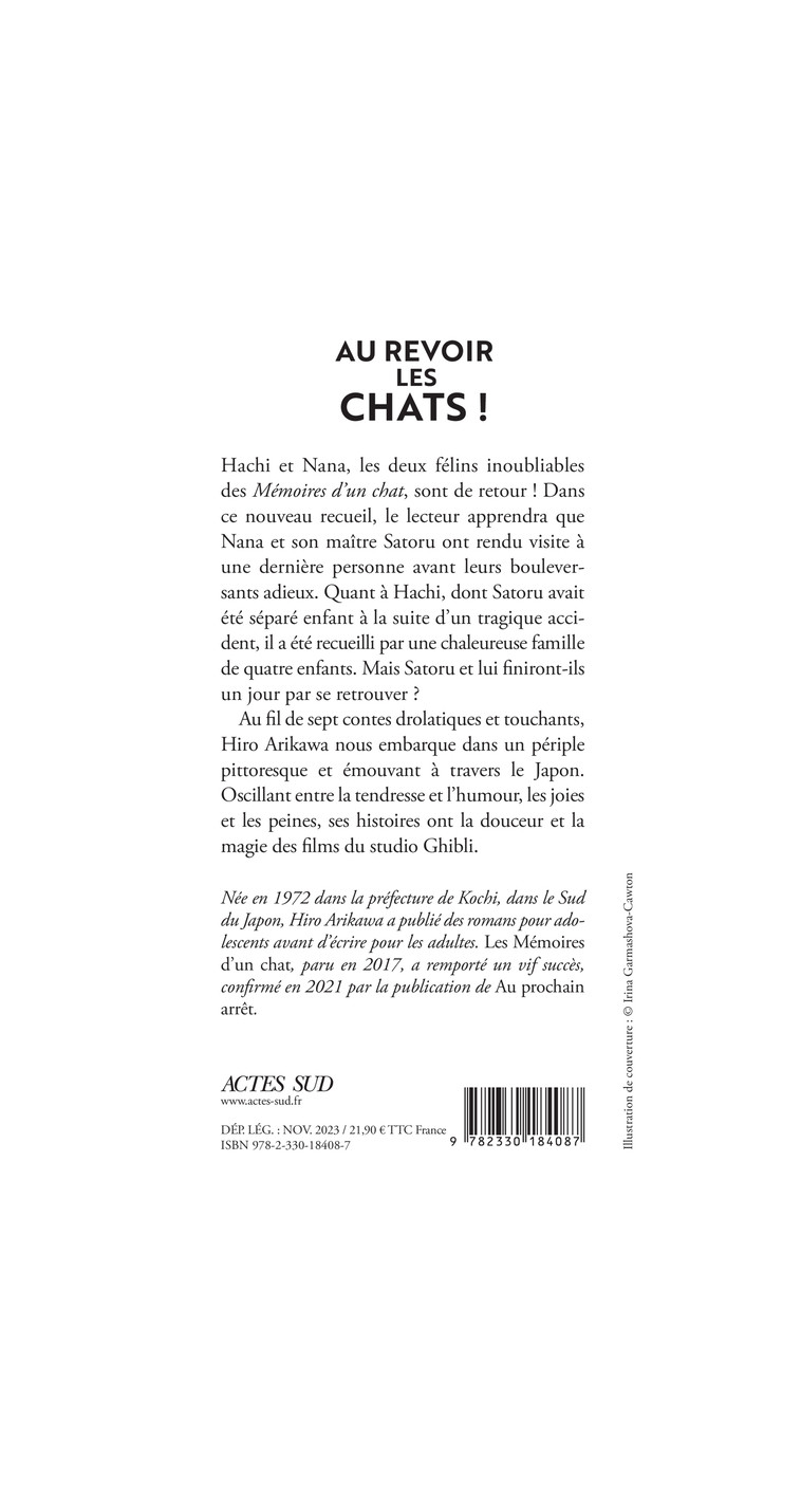 Au revoir les chats ! - Hiro Arikawa, Sophie Rèfle - ACTES SUD