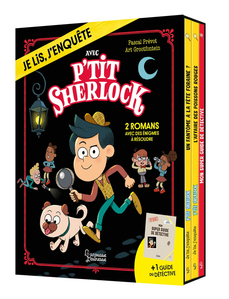 COFFRET P'TIT SHERLOCK 2 romans + 1 guide détective - Pascal Prévot, Art Grootfontein - LAROUSSE