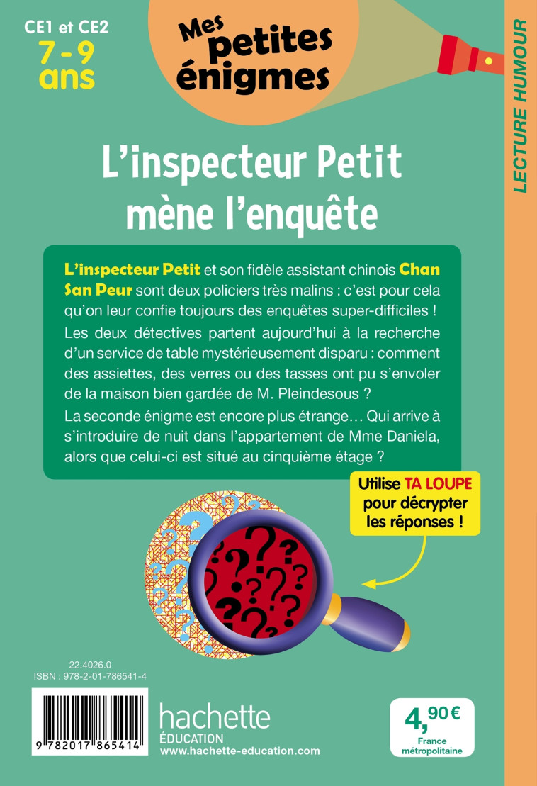 L'inspecteur Petit mène l'enquête - Mes petites énigmes  CE1 et CE2 - Cahier de vacances 2022 - Antonio G. Iturbe, Yvelise Rabier - HACHETTE EDUC