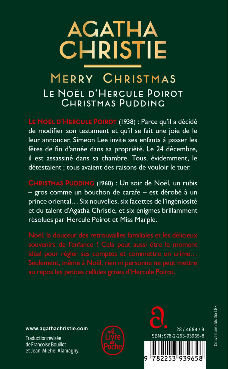 Merry Christmas (2 titres) (Nouvelles traductions révisées) - Agatha Christie - LGF