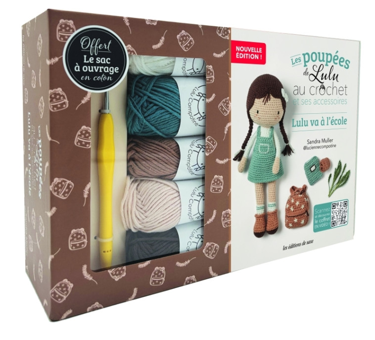 Coffret Poupée de Lulu au crochet et ses accessoires - Lulu va à l'école - NOUVELLE EDITION - XXX - DE SAXE