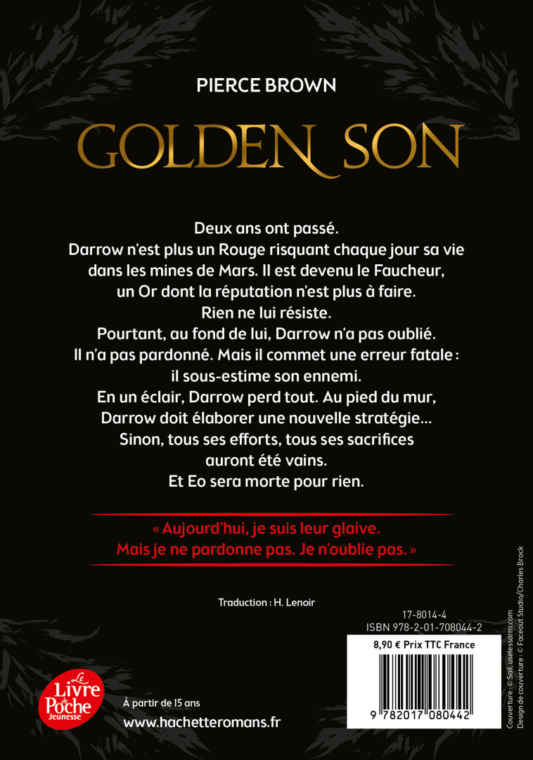 Red Rising - Tome 2 - Golden Son - Pierce Brown, H. Lenoir - POCHE JEUNESSE