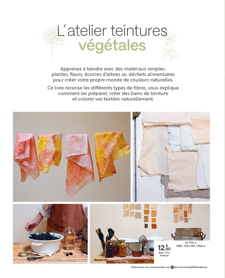 L'atelier teintures végétales - Kathryn DAVEY - MARABOUT