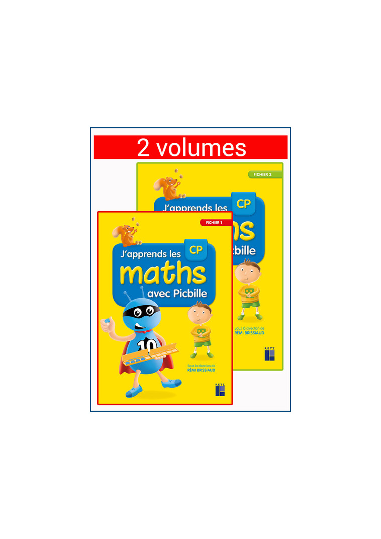 J'apprends les maths avec Picbille CP - 2 volumes sous blister - Rémi Brissiaud, Pierre Clerc, André Ouzoulias, Florence Suire - RETZ