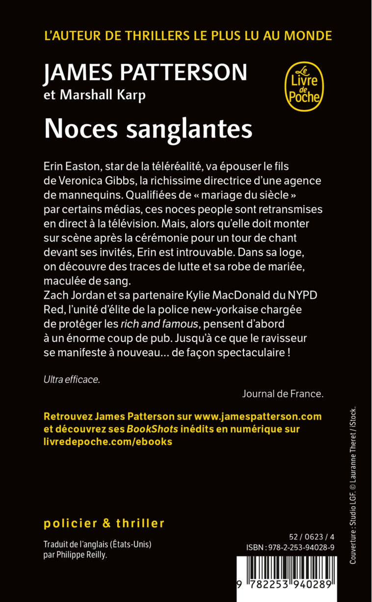 Noces sanglantes - James Patterson, Marshall Karp - LGF