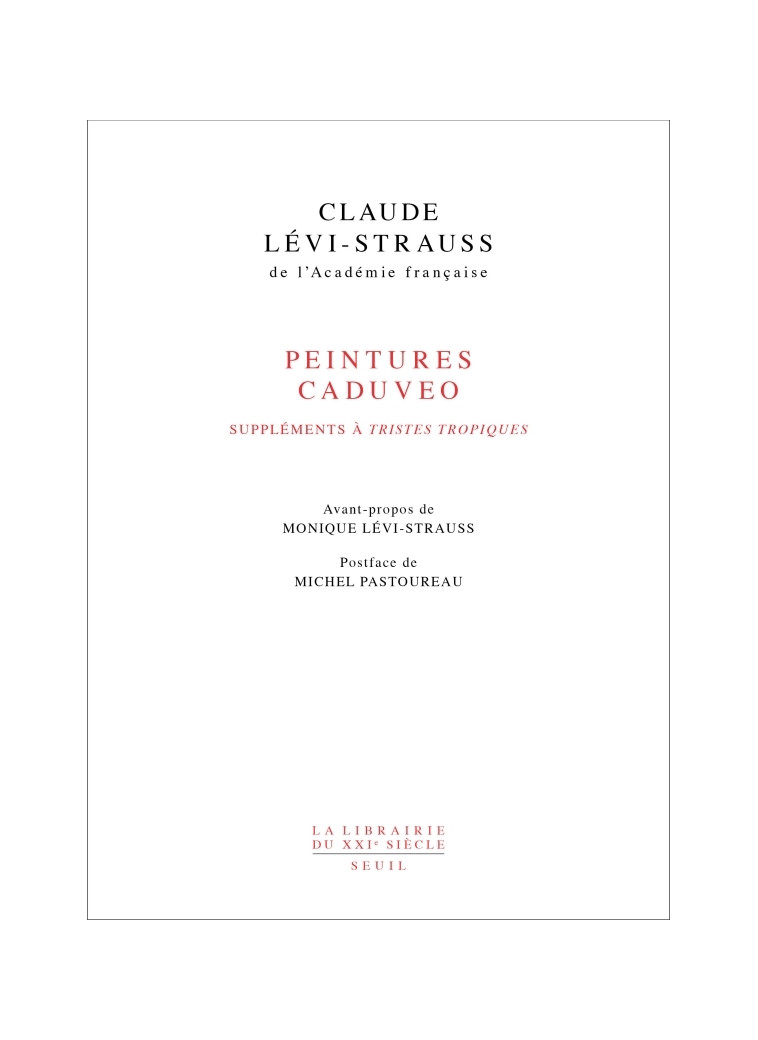 Peintures caduveo - Claude Lévi-Strauss - SEUIL