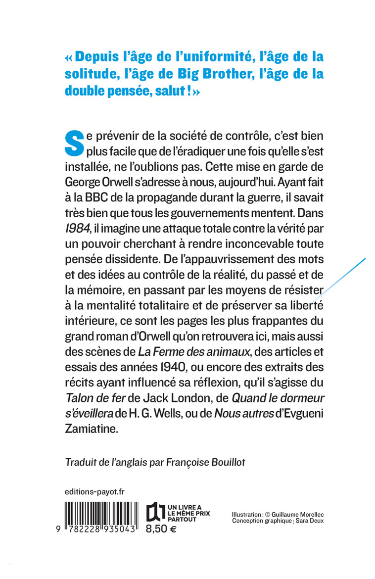 Big Brother - George ORWELL, Françoise Bouillot - PAYOT