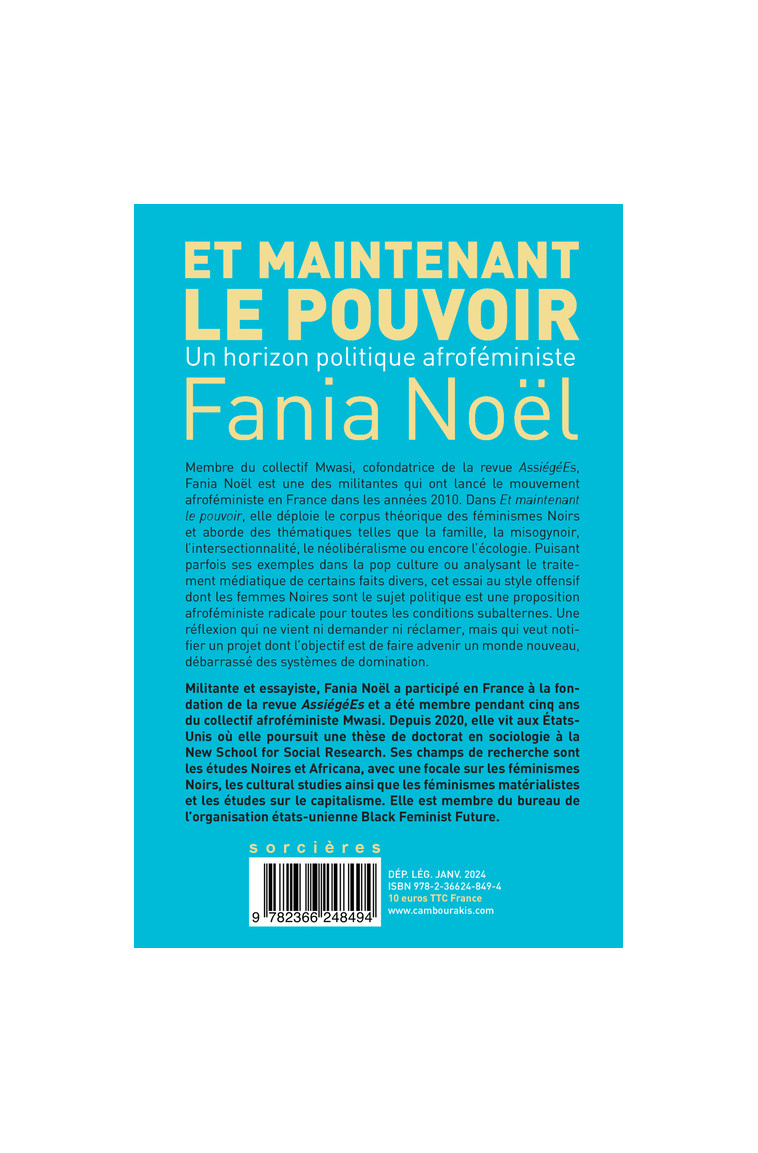 Et maintenant le pouvoir - Fania Noël, Zas Ieluhee, Isabelle Cambourakis, Fania Noël, Zas Ieluhee, Isabelle Cambourakis - CAMBOURAKIS