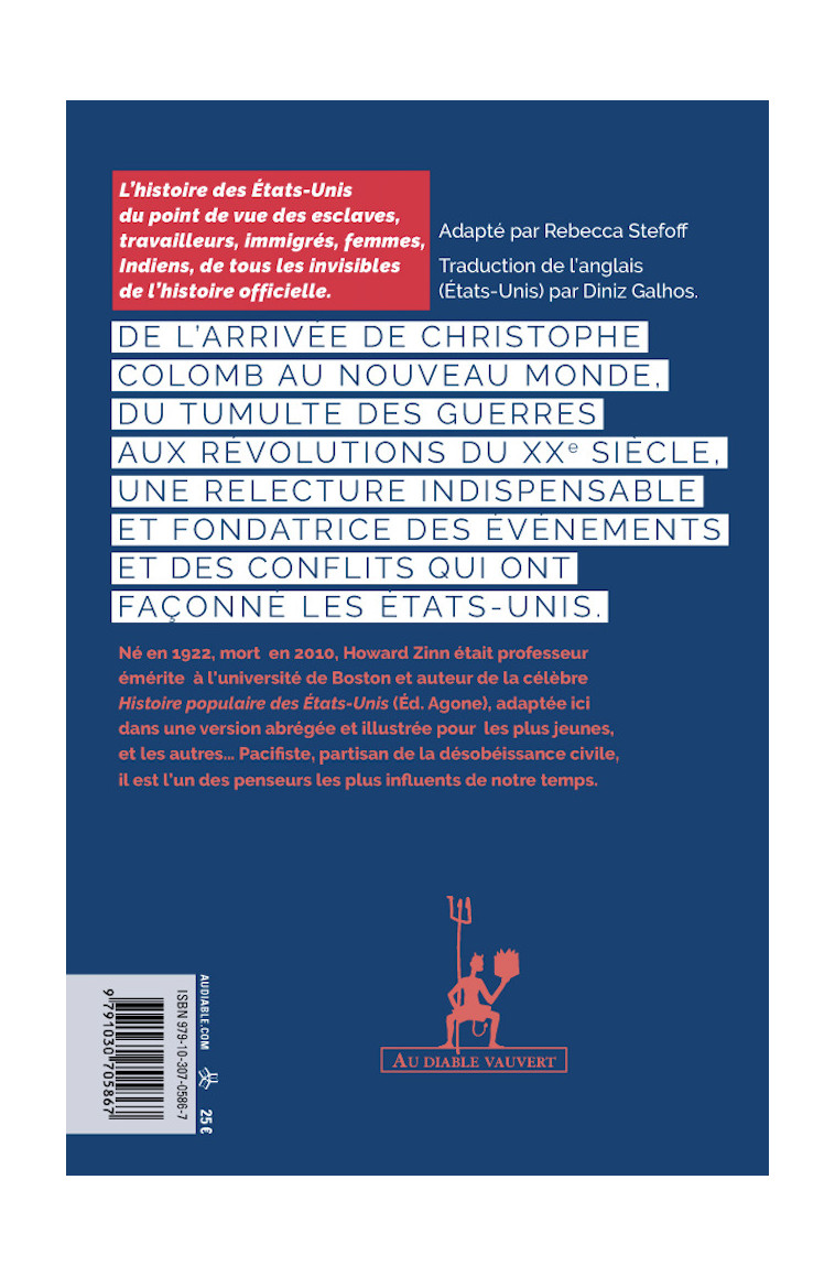 Une histoire populaire des États-Unis pour les ados - Howard Zinn, Rebecca Stefoff, Diniz Galhos - DIABLE VAUVERT