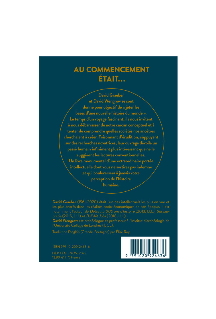 Au commencement était... - David Wengrow, David Graeber, Elise Roy, David Wengrow, David Graeber, Elise Roy - LIENS LIBERENT