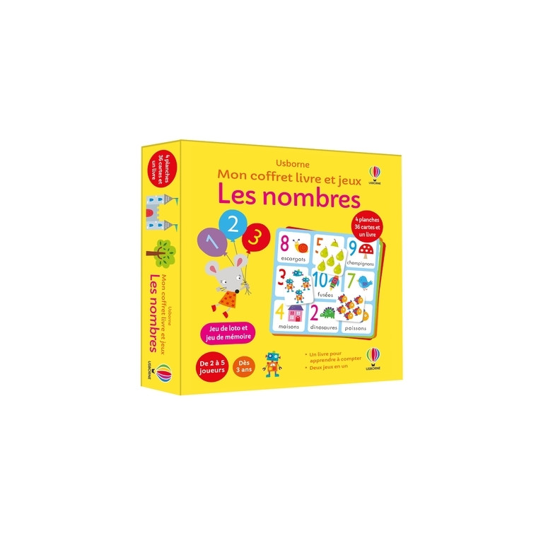 Les nombres - Mon coffret livre et jeux - Kate Nolan - USBORNE