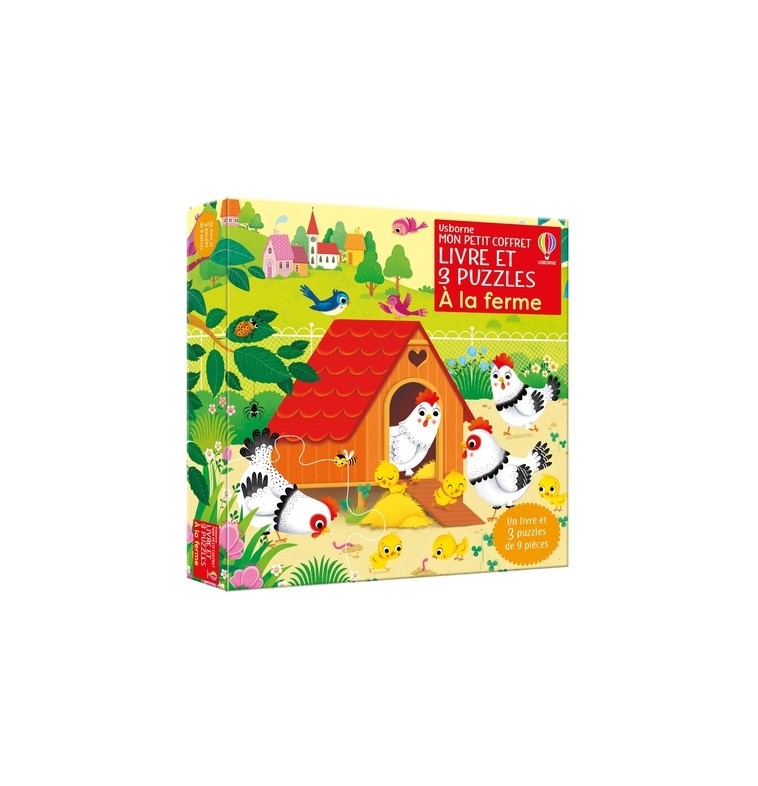 A la ferme - Mon petit coffret Livre et 3 puzzles - Sam Taplin - USBORNE