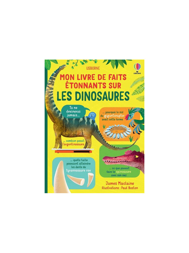 Mon livre de faits étonnants sur les dinosaures - James Maclaine - USBORNE