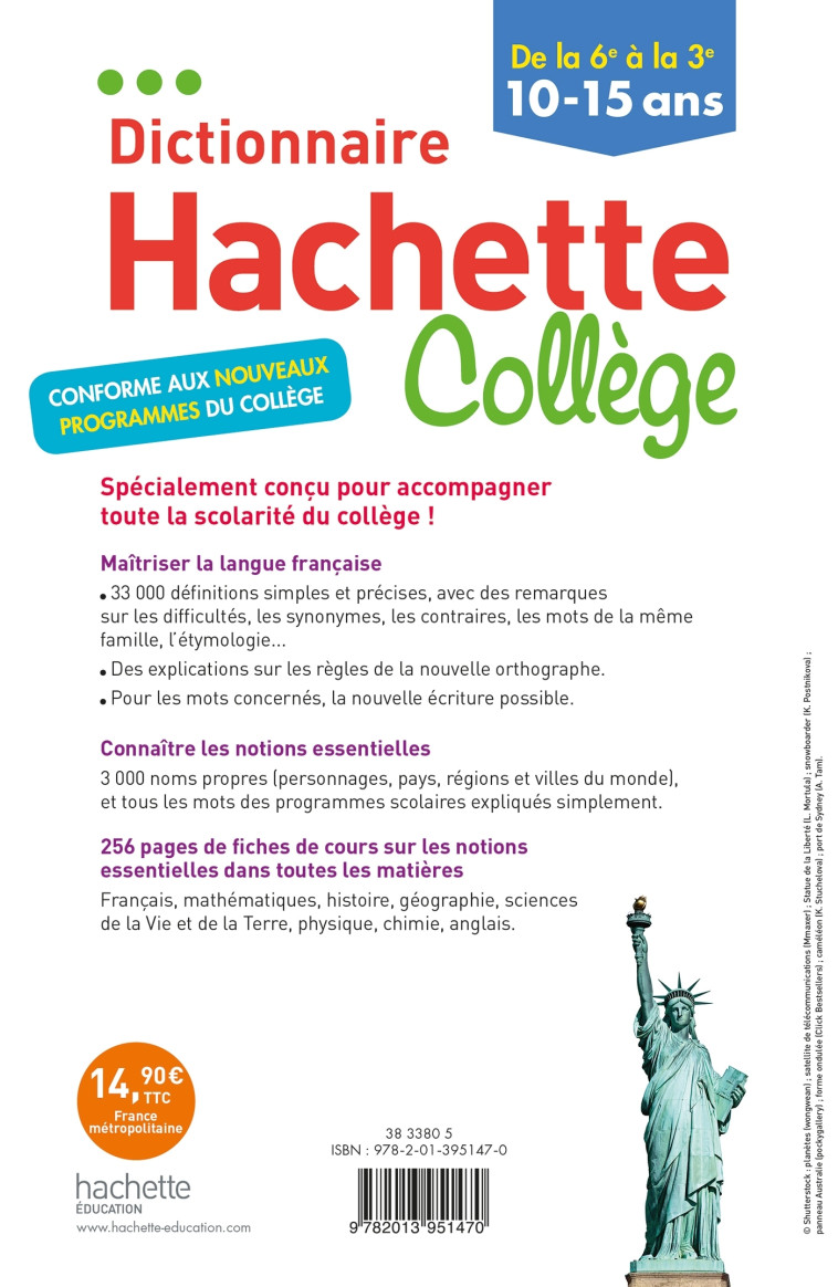 Dictionnaire Hachette Collège - Bénédicte Gaillard - HACHETTE EDUC