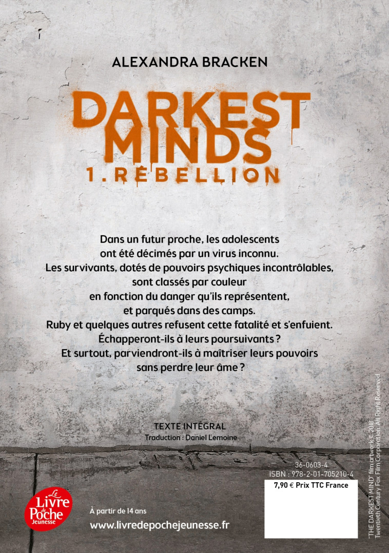 Darkest Minds - Tome 1 avec affiche du film en couverture - Alexandra Bracken - POCHE JEUNESSE