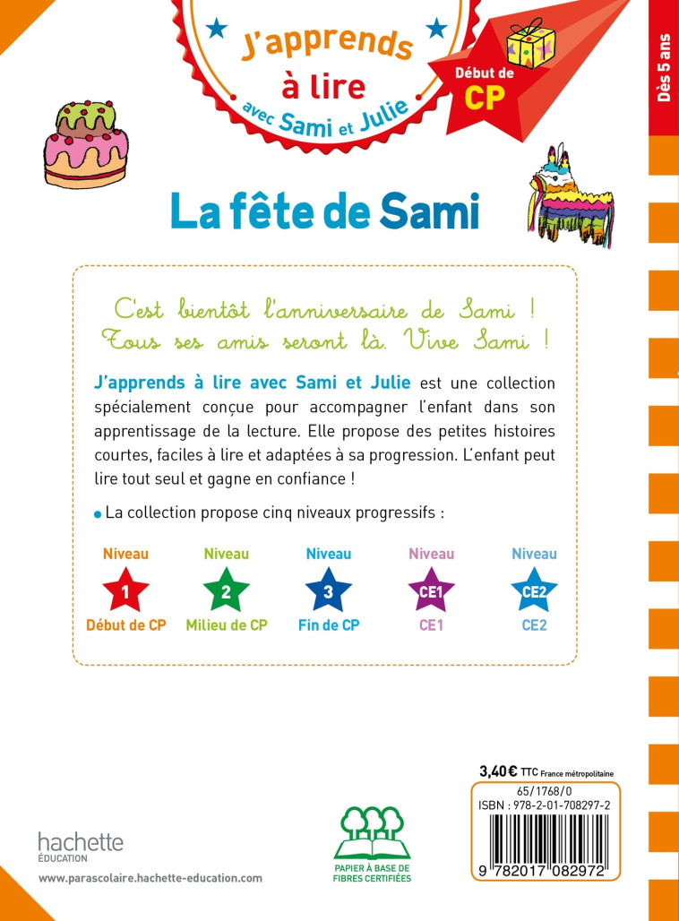 Sami et Julie CP Niveau 1 La fête de Sami - Thérèse Bonté - HACHETTE EDUC