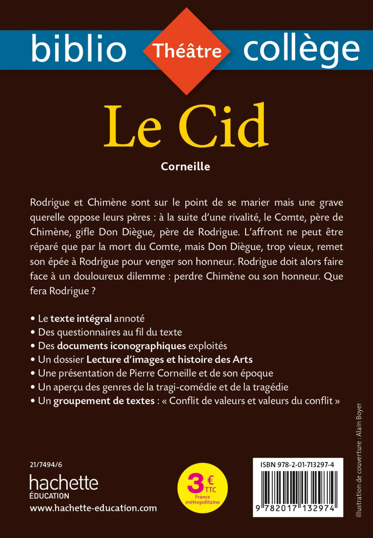 Bibliocollège - Le Cid, Corneille - Véronique Le Quintrec - HACHETTE EDUC