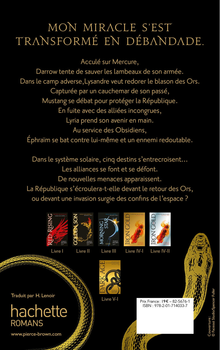 Red Rising - Livre 5 - Dark Age - partie 2 - H. Lenoir - HACHETTE ROMANS