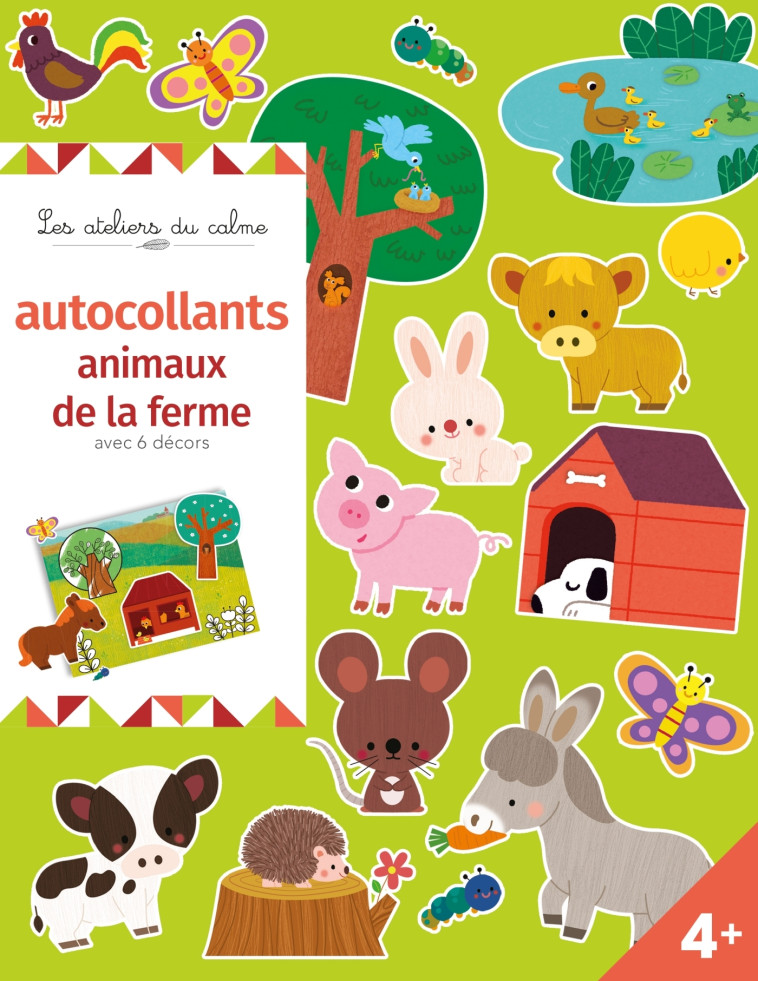 Autocollants animaux de la ferme - avec 6 décors - Kim Sejung - DEUX COQS D OR