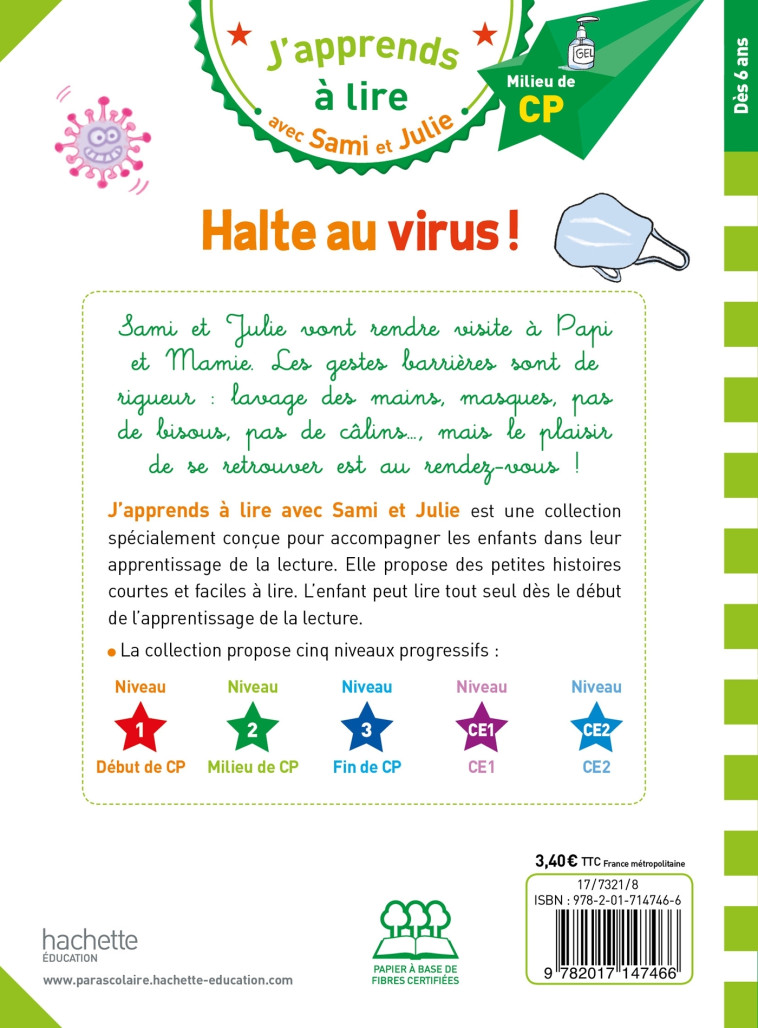 Sami et Julie CP Niveau 2 Halte au virus ! - Thérèse Bonté - HACHETTE EDUC