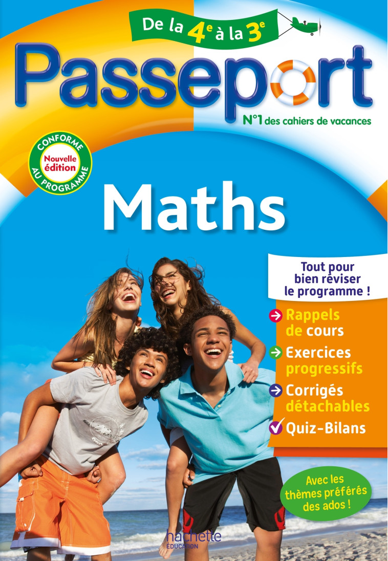 Passeport - Maths - De la 4e à la 3e - Cahier de vacances 2024 - mireille semat - HACHETTE EDUC